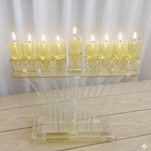 חנוכייה  קריסטל מהודרת  צבע זהב